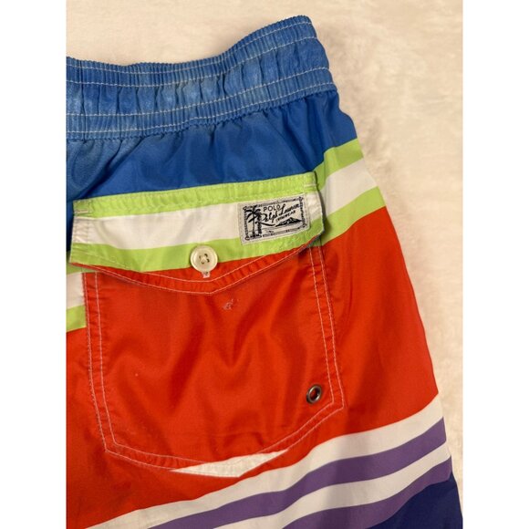 Polo Ralph‎ Lauren Traveler Swim Trunks Watercolor Stripes Mens M Lined - Picture 5 of 9